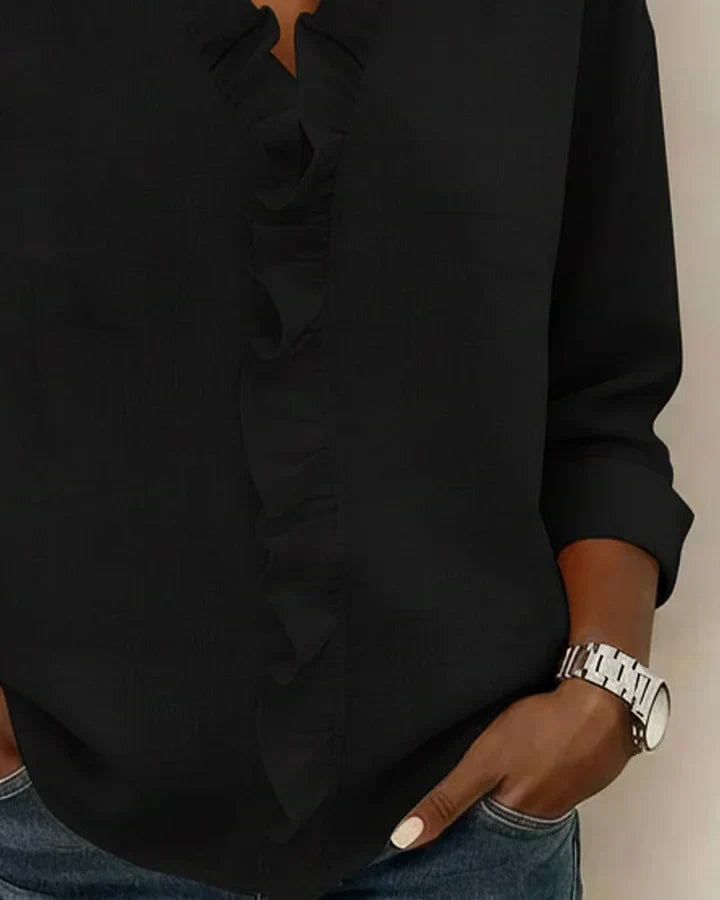 Amelivora | Blouse féminine avec volants et manches longues