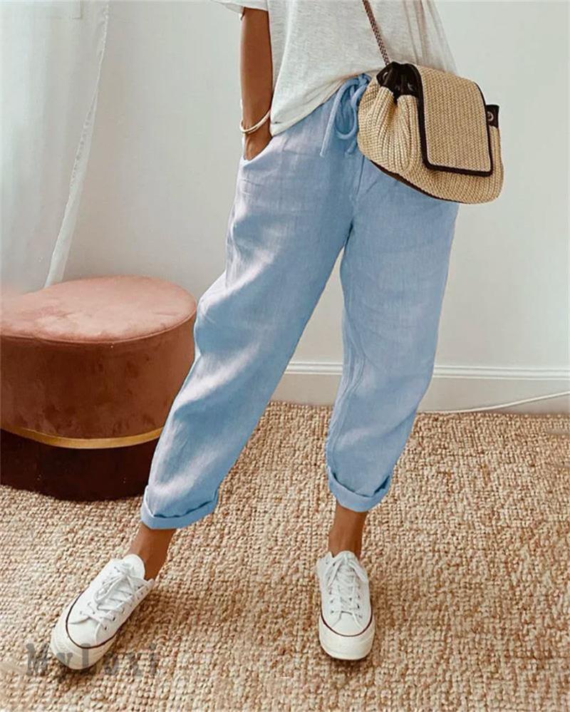 Dorevia | Pantalons Casual en Coton et Lin pour Femmes Confortables et Légers