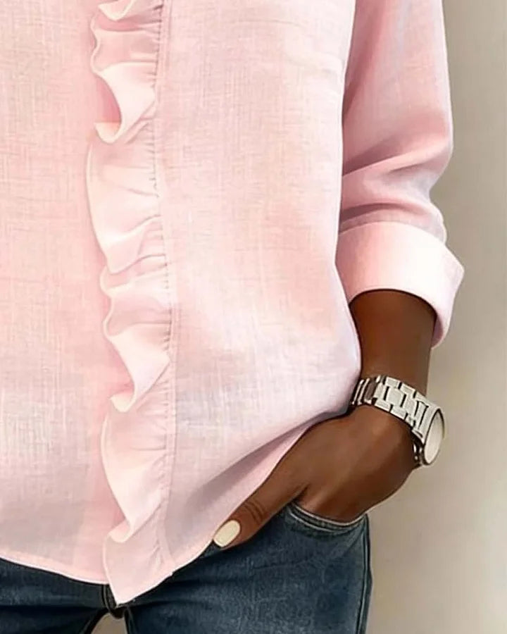 Amelivora | Blouse féminine avec volants et manches longues