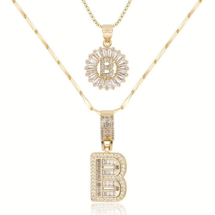 Primrose | Colliers Initiales avec Diamants en Or 14k (2 pièces)