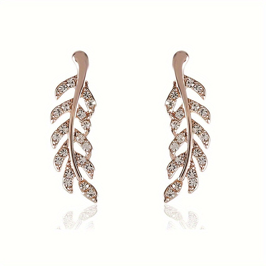 Hensleyra | Boucles d'Oreilles Élégantes en Forme de Feuille avec Design Creux et Finition Dorée
