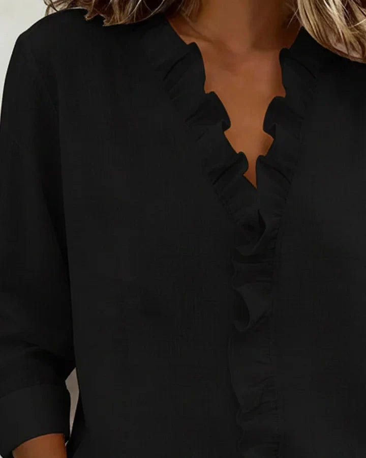 Amelivora | Blouse féminine avec volants et manches longues
