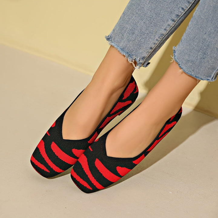 Ivara | Chaussures plates slip-on à motif zèbre chic