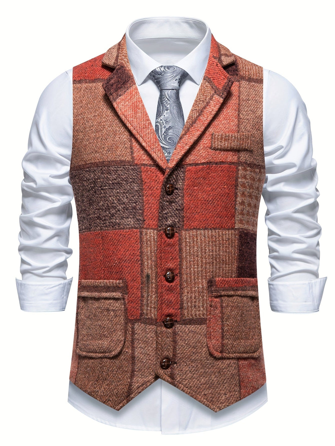 Walter | Gilet classique patchwork multicolore pour homme
