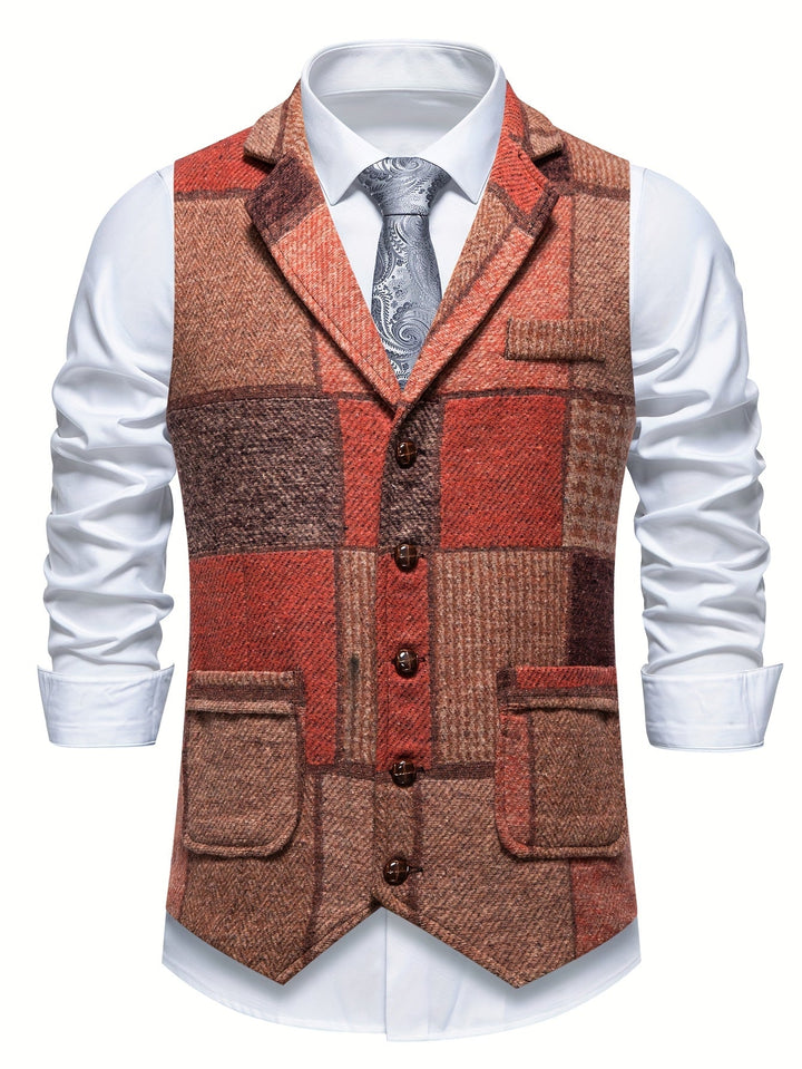 Walter | Gilet classique patchwork multicolore pour homme