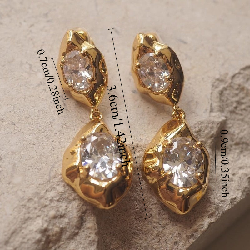 Xola | Boucles d'Oreilles Pendantes avec Zirconia Brillante et Design Élégant