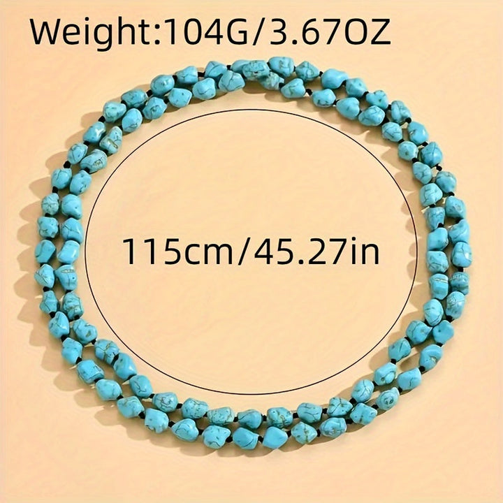 Saria | Collier Bohémien à Double Couche avec Turquoise et Pierres Naturelles