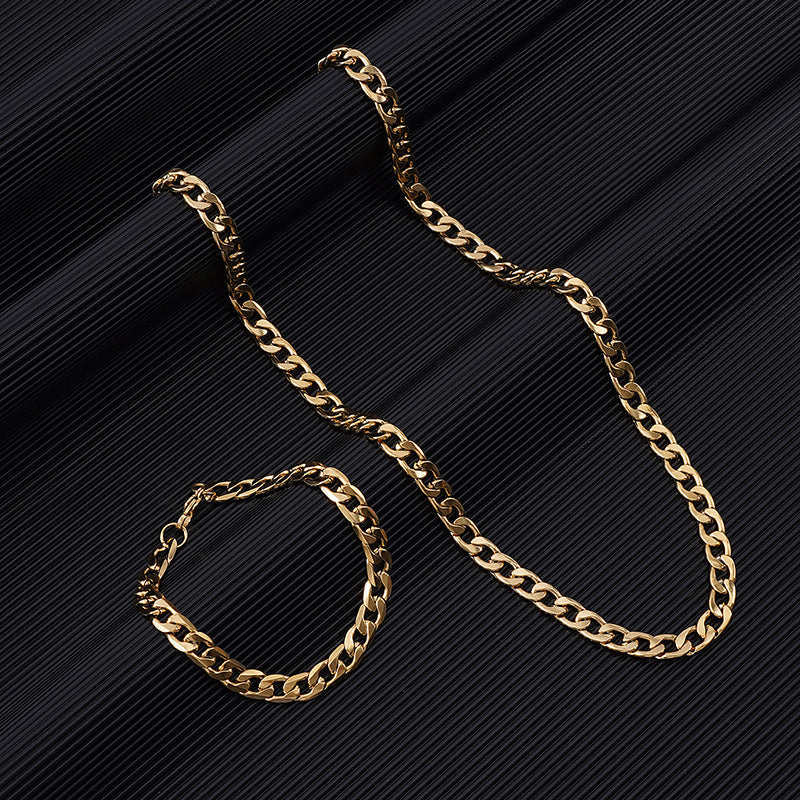 Reid | Ensemble de Collier et Bracelet en Chaîne pour Homme au Style Audacieux