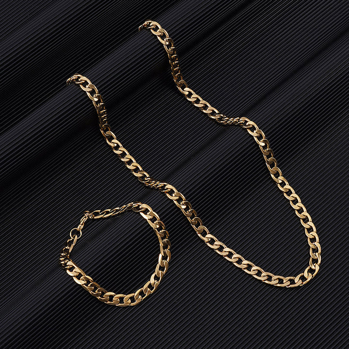 Reid | Ensemble de Collier et Bracelet en Chaîne pour Homme au Style Audacieux