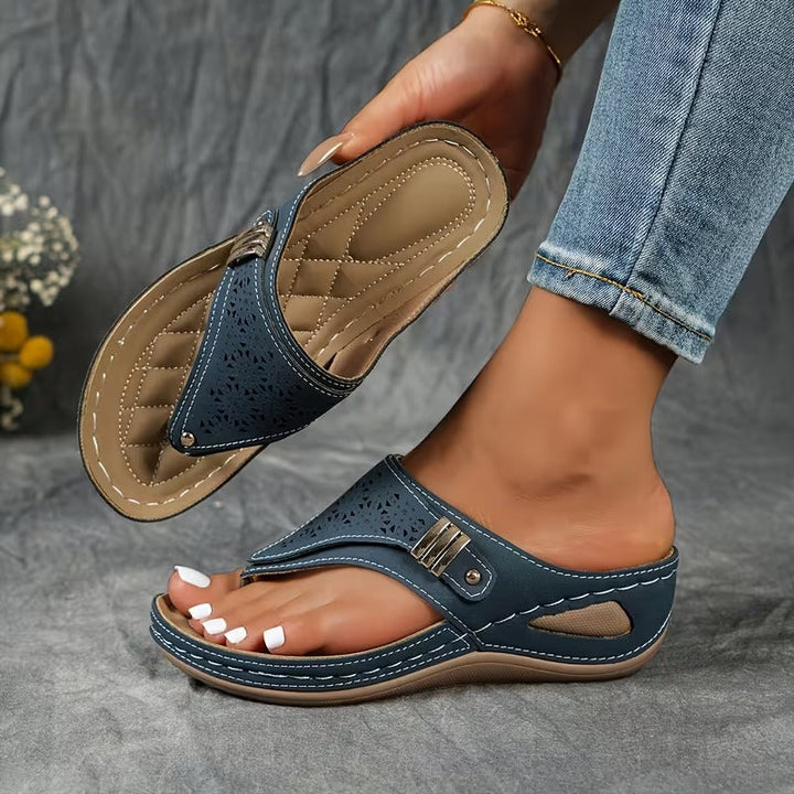 Navy | Sandales à Talons Confortables et avec Support
