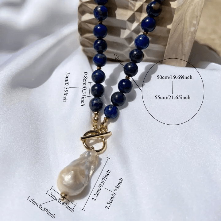Havento | Collier Bohème Baroque aux Perles et Détails Bleu Marine