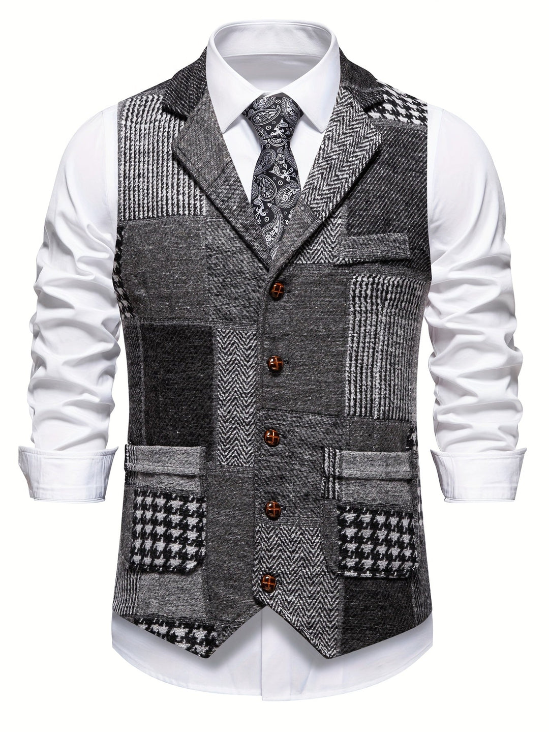 Walter | Gilet classique patchwork multicolore pour homme