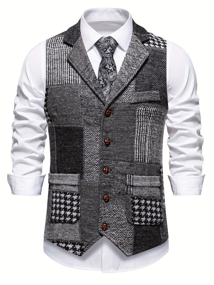 Walter | Gilet classique patchwork multicolore pour homme