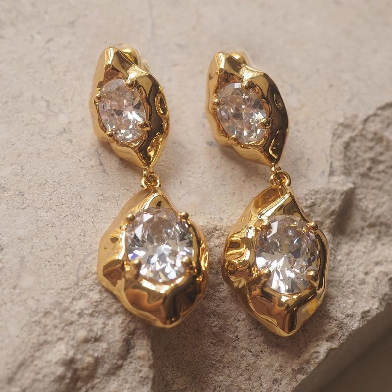 Xola | Boucles d'Oreilles Pendantes avec Zirconia Brillante et Design Élégant