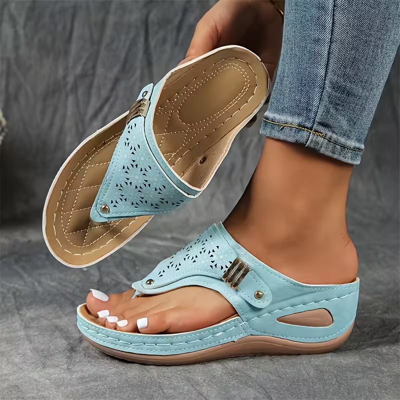 Navy | Sandales à Talons Confortables et avec Support