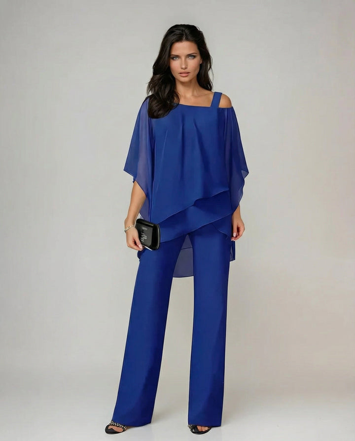Orosette | Ensemble moderne de top asymétrique et pantalon ample