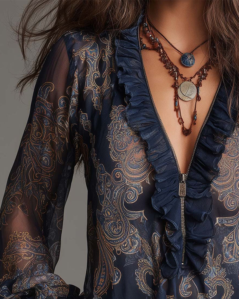 Arden | Blouse Élégante avec Demi-Zip et Coupe Moderne