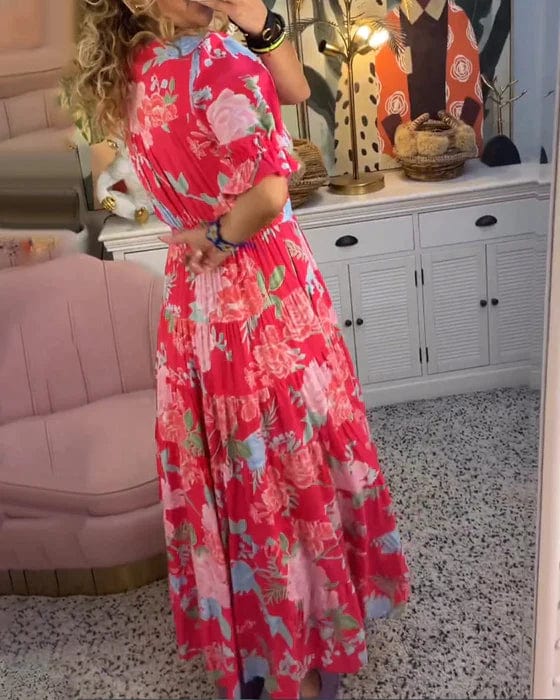 Orla | Robe Imprimée Élégante avec Décolleté en V et Poches