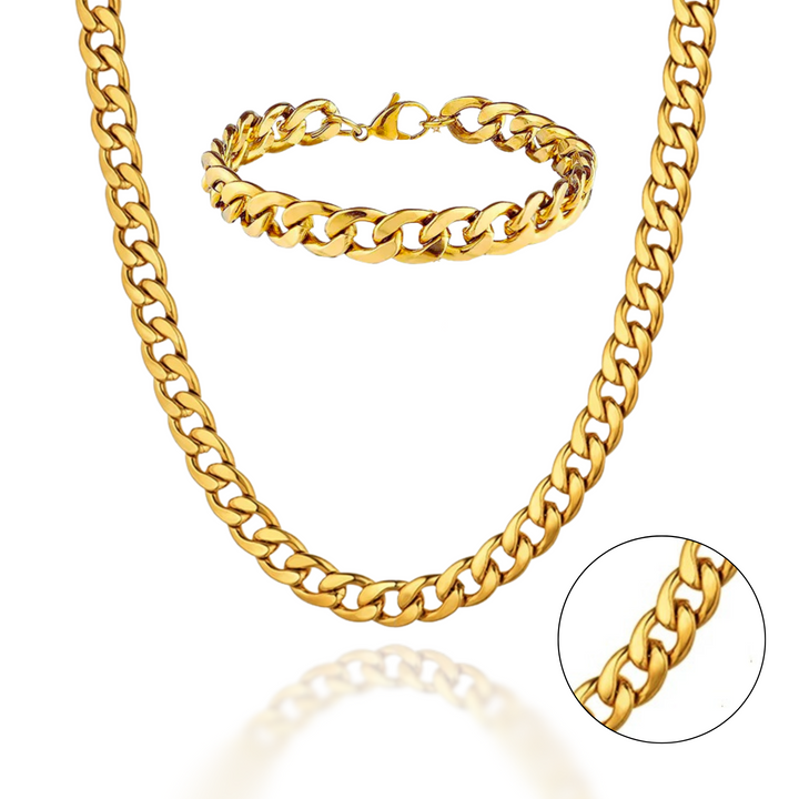 Reid | Ensemble de Collier et Bracelet en Chaîne pour Homme au Style Audacieux