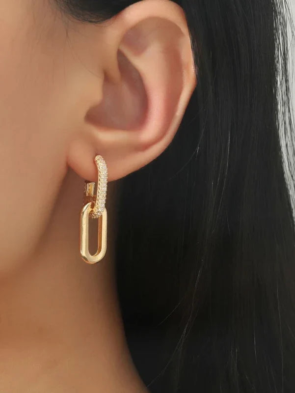 Fallon | Boucles d'Oreilles en Chaîne avec Éclat de Zirconia Élégant
