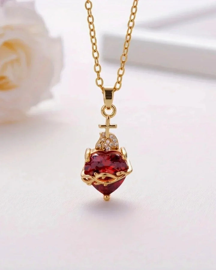 Aurelienna | Collier du Sacré-Cœur de Jésus avec Bain d'Or