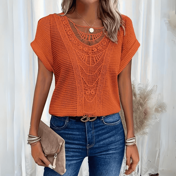 Ivory | Top en dentelle chic léger et féminin pour femme