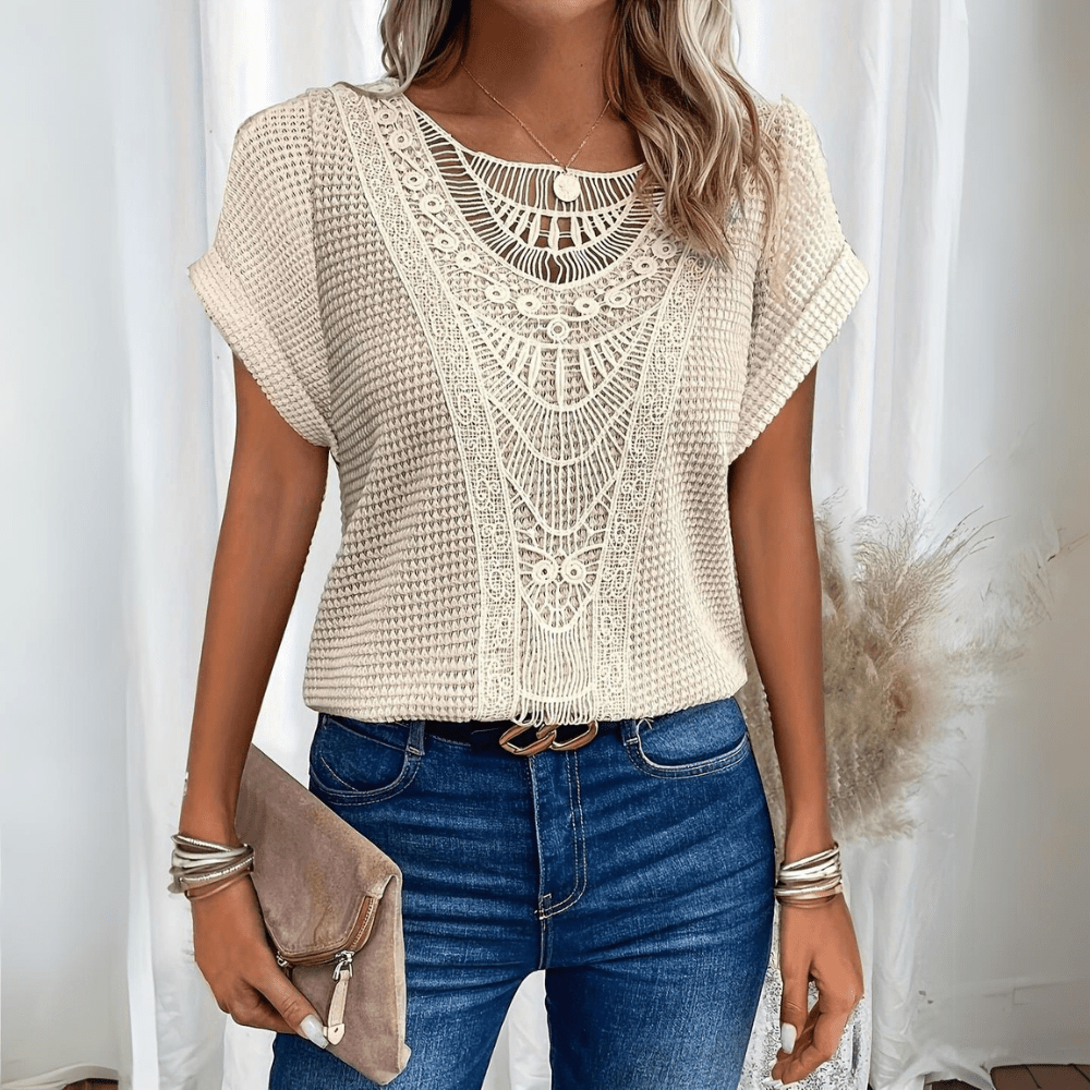 Ivory | Top en dentelle chic léger et féminin pour femme