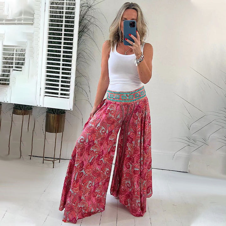 Mavis | Pantalons élastiques avec imprimé ethnique