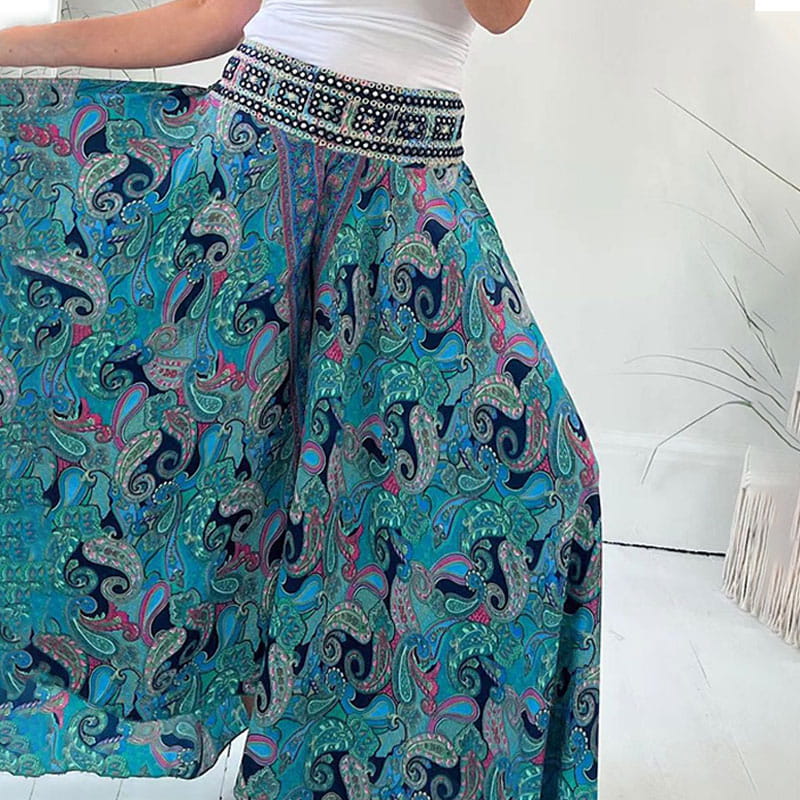 Mavis | Pantalons élastiques avec imprimé ethnique
