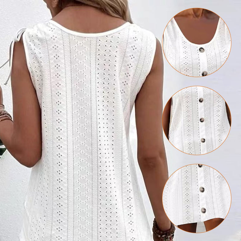 Tove | Robe sans Manches en Maille avec Décolleté en U et Ajustement Confortable
