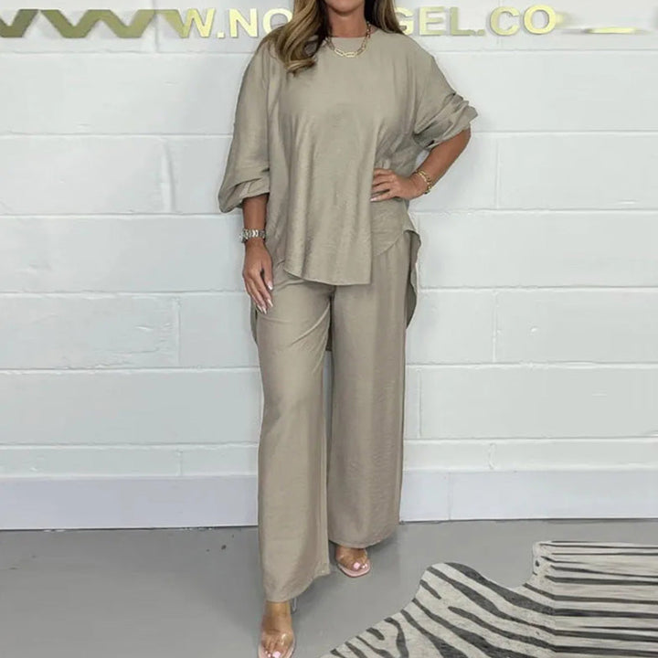 Nova | Ensemble de Blouse à Manches Longues et Pantalon à Jambes Larges pour Femmes