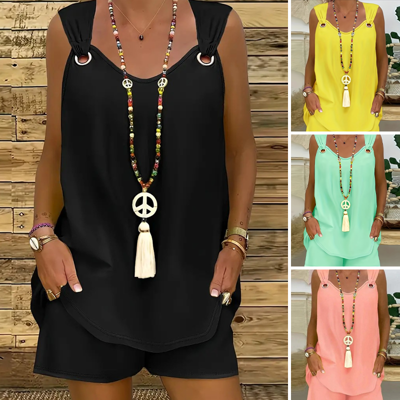Jovie | Ensemble de 2 pièces sans manches avec haut et shorts
