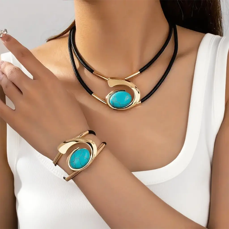Suri  | Ensemble de collier et bracelet style vintage boho