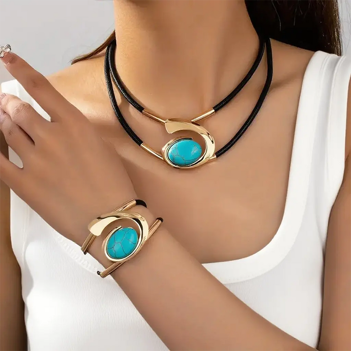 Suri  | Ensemble de collier et bracelet style vintage boho