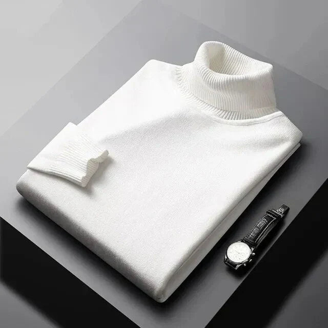 Tommy | Pull classique à col montant en cachemire doux