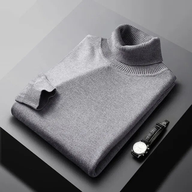 Tommy | Pull classique à col montant en cachemire doux