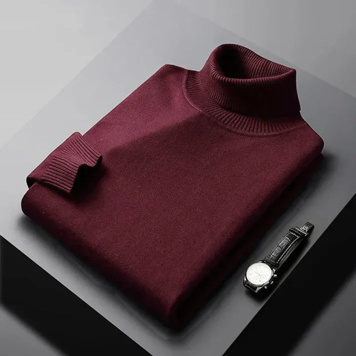 Tommy | Pull classique à col montant en cachemire doux
