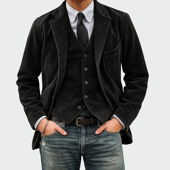 VALTRO | Ensemble Blazer et Gilet en Velours pour Homme