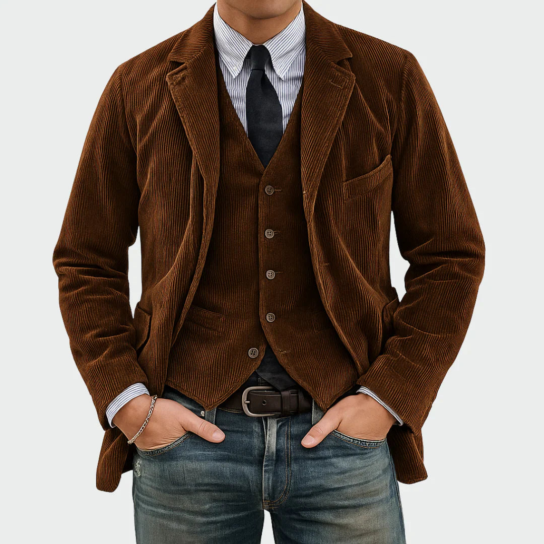 VALTRO | Ensemble Blazer et Gilet en Velours pour Homme