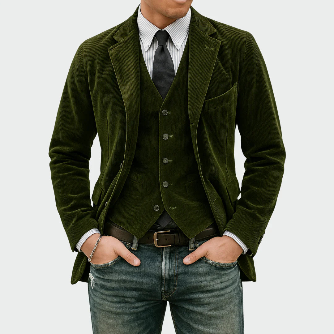 VALTRO | Ensemble Blazer et Gilet en Velours pour Homme