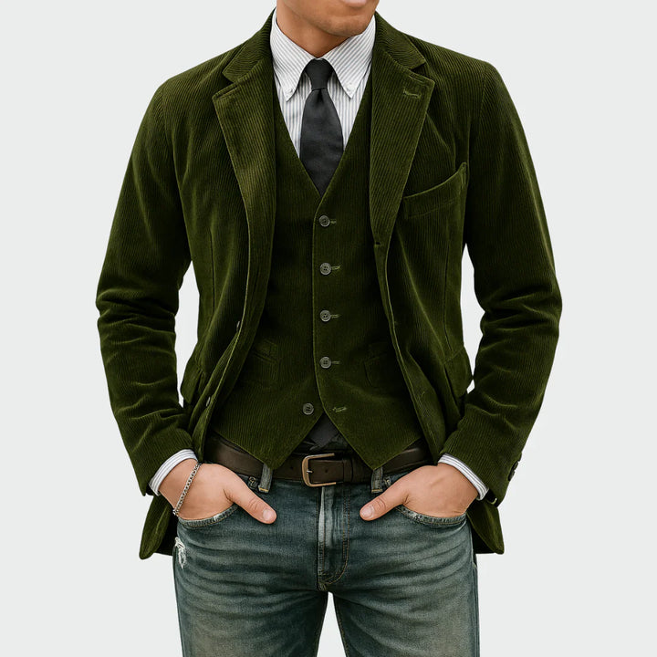 VALTRO | Ensemble Blazer et Gilet en Velours pour Homme